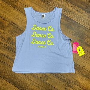 Zumba Fitness Lavender Tank Top with Neon Yellow Print